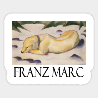 Dog Lying in Snow by Franz Marc Sticker